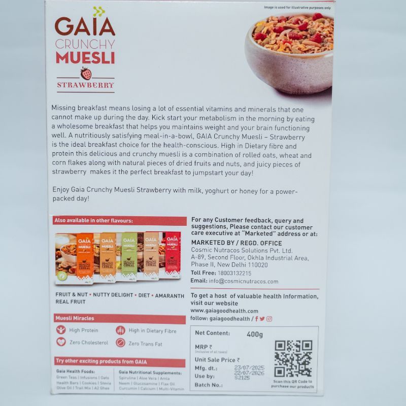 Gaia Crunchy muesli strawberry(400gm)