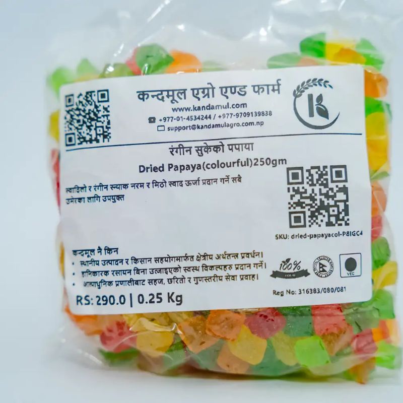 Dried Papaya(colourful)250gm
